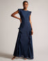 LAURAE-Dresses-LAURAE is a show-stopper. The metallic fibres and ruffle details are guaranteed to turn heads, while the bow tied back make it the perfect occasion piece. Maxi dress A-line Ruffle details Metallic fibres Bow tied back V-neck Sleeveless Awuoi is 5'10.5" / 1.79m and wears Dark Blue in a Ted size 1- Ted Baker Romania